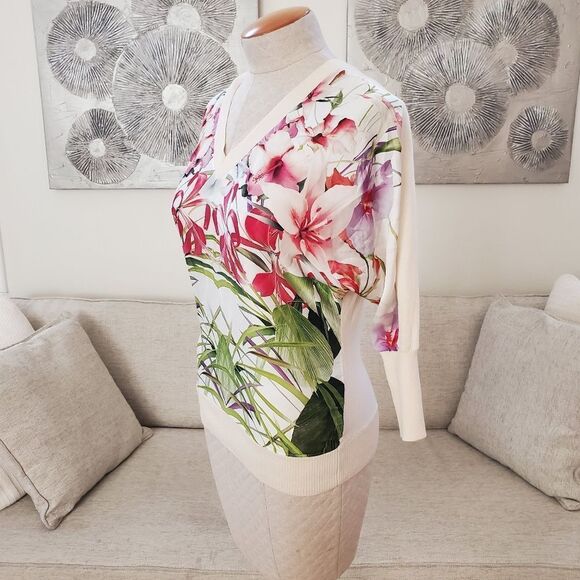 Ted Baker London Gotia Mirrored Tropics Sweater Sz 2 - Picture 7 of 13